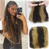 Unipearl Capelli umani afro crespi per dreadlock, 40 cm, 50 g, per la riparazione di lochi, extension di capelli veri e twist trecce, capelli umani afro crespi naturali, #4/27 marrone sfumato