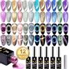 Clara Colors Cat Eye Gel Smalto per Unghie - 12 Colori Olografici Glitter Con Magnete - Romantic Galaxy Series - Lunga Durata Soak Off UV LED