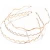 Wambere 3 fasce per capelli in metallo, da donna, per sport, yoga, colore oro rosa misto