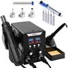 TICFOX Stazione di Saldatura Ad Aria Calda 2 in 1, Kit Stazione di Saldatura Digitale LED 760W, Stazione di Saldatura 8586D Display Digitale Pistola ad Aria Calda Saldatore Strumenti di Dissaldatura