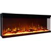 Divina Fire Camino elettrico da parete a incasso 3 Lati Boston 100 101,6x20x44