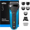 Braun Series 3 310BT Rasoio Trimmer Nero, Blu