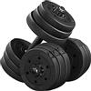 Yaheetech Set 2 Manubri Palestra Casa 12 Piastre Diversi Pesi Coppia Manubrio Regolabile 20 KG Nero