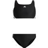 Adidas Bambina 3-Stripes Bikini, Black/White, 7-8 Years