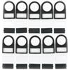 MuchLuckystar 10 cornici per etichette con interruttore a pulsante, foro di montaggio da 22 mm, etichette identificative per classificazione pannello, targhette in plastica PC nera, 45 x 30 mm