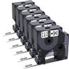 COLORWING Confezione da 6 etichette compatibili con Dymo 41913 (40913) 1 cm D1 nero su bianco, 9 mm
