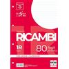 Pigna - Confezione 80 Ricambi A4,fogli con buchi senza rinforzo,1R