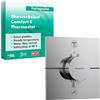 hansgrohe ShowerSelect Comfort E - Miscelatore termostatico incasso, Rubinetto termostatico con blocco di sicurezza (SafetyStop) a 40° C, Termostato quadrato, 2 utenze, cromo
