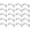 Othmro 20Pcs 0,96 pollici Lunghezza T5 Clip Staffa Gancio per tubo luce LED, 0,16 pollici foro 0,31 pollici altezza soffitto lampada, LED tubo fluorescente lampada di sostituzione, tubo in acciaio
