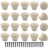 Piutouyar 20 mini pomelli rotondi in legno non finiti, per armadietti, cassetti, maniglie per mobili, porte, per cucina, armadio, cassetto (18 x 15 mm)