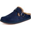 Sisttke Zoccoli e Sabot Unisex Invernali Calde Ciabatte da Casa, Blu profondo, 39