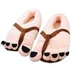 Xkong Big Toe - Pantofole a tema cartone animato, calde e morbide, per uomo e donna, marrone, 35/40 EU