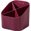 HAN 1x portapenne da scrivania rosso 4 scomparti plastica riciclata