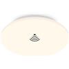 BRILONER - Plafoniera LED con rilevatore di movimento, luce bianca calda, plafoniera LED, lampada soggiorno, lampada sala da pranzo, lampada cucina, camera dei bambini, 350x60 mm (DxH) bianco