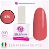 TUTTOPERLESTETICA Semipermanente colore rosa aranciato N 670 da 12 ML - Hema e TPO Free