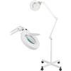 Weelko Lampada Neon con Lente d'Ingrandimento 3 Diottrie, Braccio Articolato e Stativo a 4 Ruote