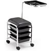 CARRELLO MANICURE NERO MELCAP CON POGGIAMANI E 3 CASSETTI PER ESTETISTE E CENTRI ESTETICI