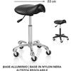 XANITALIA Sgabello per parrucchiere Roller Pro Ideal - A sella sagomato Nylon nera L