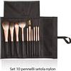 XANITALIA Set 10 pennelli setola nylon per trucco make up