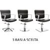 Xanitalia Poltrona Parrucchiere Hair Alpha XaniPro con Pistone a Gas e Pedale Ecopelle Nera STELLA
