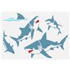 FINGERINSPIRE Stencil grande per pittura di squali, 21 x 29,7 cm, in PET, con squali spruzzati, grandi creature marine, stencil per disegno di animali marini, stencil estivo a tema oceano, modello da