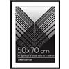 Americanflat Cornice 50x70 cm Nera - Cornice 42x60 cm con Passepartout o 70x50 cm Senza Passepartout - Portafoto con Bordo Sottile in PVC e Pannello Protettivo in Plastica