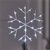 Lights4fun, Inc. - Puntale per albero di Natale, a forma di fiocco di neve, funzionamento a batteria, con micro LED bianco freddo, 15,2 cm