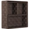 Brandsseller set di 4 di Scatole Portaoggetti - 28x28x10 cm, 26x13x9 cm, 13x13x9 cm (2x) - Cestini rettangolari senza coperchio - intrecciati in effetto rattan con struttura in metallo - Marrone