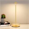 YIKUI Lampada da Tavolo Ricaricabile senza fili per Interni/Esterni (Oro) | lampada da tavolo a led ricaricabile, 3 Modalità di Colore, Dimmerabile Impermeabile, 6000mAh per Ristorante Comodino