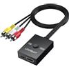 AUTOUTLET Adattatore HDMI a AV con Cavo Integrato da 60 cm,Ingresso 1080P,Selettore NTSC/PAL,Convertitore HDMI Femmina a AV per Fire Stick,Roku,Chromecast e Vecchi TV