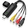 Mokeum Audio Video Grabber USB 2.0, Plug & Play Audio Video Converter, Adattatore video per Editing, Hi8 VHS a DVD, Digitalizza per Mac e Windows 10 con Scart/AV Converter Adapter