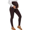 CheChury Legging Premaman Donna Invernali Leggings Termici Lunghi Pantaloni Gravidanza Collant Pesanti Elasticizzato e Comodo Leggins Premaman a Vita Alta Basic Pantaloni Gravidanza Tasche la casa