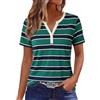 YUTILA Maglietta da donna a righe, maniche a 3/4, scollo a V, in cotone, a maniche lunghe, basic, casual, streetwear, Henley, L