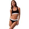 Calvin Klein Donna Slip Brasiliana con Fascia con Logo, Nero (Black), XL