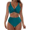 Luadnysin Costume Donna Due Pezzi Curvy Bikini Donna Mare Piscina Fascia A Sportivo Culotte Bagno Top Da Nuoto Perizoma Vita Alta Con Ferretto Xs Coppe Push Up Per Pantaloncini Taglie forti Triangolo Costumi 2