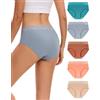 INNERSY Mutande Donna Cotone Vita Alta Pizzo Slip Comodi Culotte Pacco da 5 | Mutandine Traspiranti, Intimo Gamba Alta, Mutanda Elasticizzata, Cavallo 100% Cotone, Copertura Totale, Senza Etichetta
