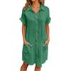 Luadnysin Vestito Donna Estivo Abito Abitini Elegante Vestitino Boho Midi Vestiti Estivi Tubino Primaverile Abitino Lino Corto Abiti Chemisier Chic Prendisole Curvy