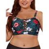 SHEKINI Top Bikini da Donna Taglia Forte Push Up Costume da Bagno Crop Top Bandeau Tops Asciugatura Rapida Bikini Sportivo Swimsuit Costume Bikinis Swimwear