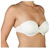 Selene, Reggiseno Donna a Fascia Trasparente, con Coppe Pre-Formate e Ferretto, Spalline Inseribili Trasparenti, Collezione Magdalena, Colore Avorio, Taglia 4C