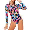 DivingBirds Costume da bagno intero per ragazze, UPF 50+, a maniche lunghe, con cerniera, costume da bagno per spiaggia, piscina, estate, 1-12 anni, nero, 5-6 Anni