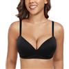 DotVol Reggiseno Imbottito Donna Push Reggiseno Comodo Giornaliero Senza Cornice Nero 2D