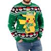 Pokémon Maglione Natalizio Uomo | Pikachu Maglione Lungo Natale | Felpa Natalizio Uomo | Verde XL