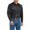 Wrangler, Camicia da lavoro da uomo, taglio cowboy, a maniche lunghe, stile western, tinta unita, nero, L