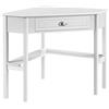 Yaheetech Scrivania Angolare per Computer Desktop Computer in Legno con Cassetto e Ripiano Portaoggetti per Postazione di Lavoro Elegante 106 × 71,5 × 76,5 cm Bianco