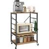HOMCOM Scaffale da Cucina a 3 Livelli Stile Industriale 60x40x84 cm Teak