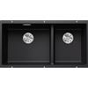 Blanco Lavello a due vasche SUBLINE 480/320-U Total Black 2525993 finitura nero da 85x46 cm - Sottotop