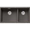 Blanco Lavello a due vasche SUBLINE 480/320-U Satin Gold 3527351 finitura grigio vulcano da 85x46 cm - Sottotop