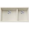 Blanco Lavello a due vasche SUBLINE 480/320-U Satin Gold 3527168 finitura soft white da 85x46 cm - Sottotop