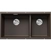 Blanco Lavello a due vasche SUBLINE 480/320-U Satin Gold 3523593 finitura caffè da 85x46 cm - Sottotop