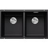 Blanco Lavello a due vasche SUBLINE 350/350-U Dark Steel 4525987 finitura nero da 75x46 cm - Sottotop